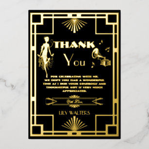 Invitation En Aluminium Art Déco Nouveau Gatsby les Années Follantes Merci