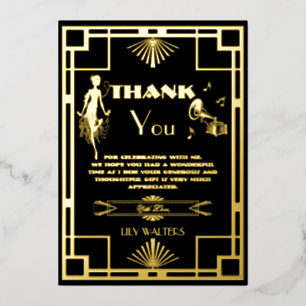 Invitation En Aluminium Art Déco Nouveu Gatsby Roaring Twenties Merci