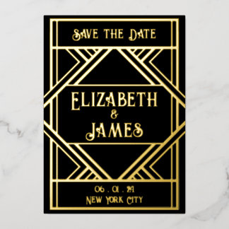 Invitation En Aluminium Art Déco Save the Date