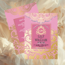 Artdeco rose Elégant Diamond Monogramme Mariage Or