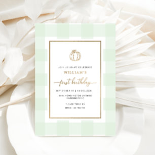 Invitation En Aluminium Automne Citrouille Monnaie En vichy Anniversaire F