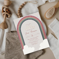 Baby shower arc-en-ciel Couleurs bouchées Rose fil