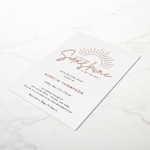 Invitation En Aluminium Baby shower Boho Sunshine