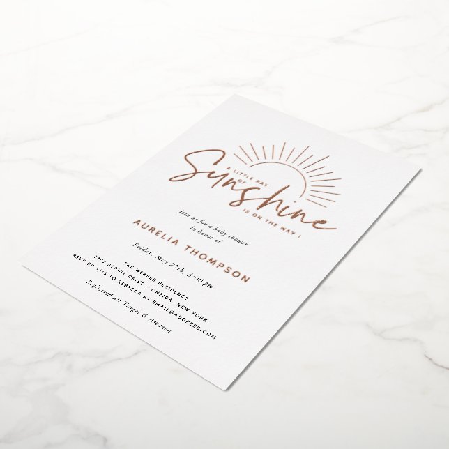 Invitation En Aluminium Baby shower Boho Sunshine (Rotation)