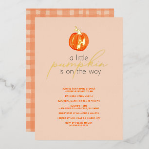 Invitation En Aluminium Baby shower d'automne neutre pour le petit Citroui