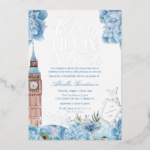 Invitation En Aluminium Baby Shower de Princesse Il était une Fois Bleu