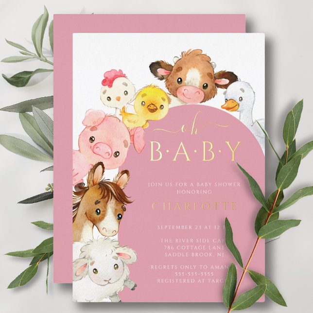 Invitation En Aluminium Baby shower des Buddies Barnyard (Créateur téléchargé)