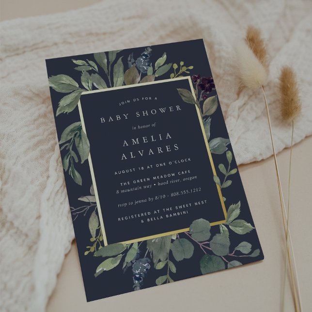 Invitation En Aluminium Baby shower Eucalyptus & Sage (Créateur téléchargé)