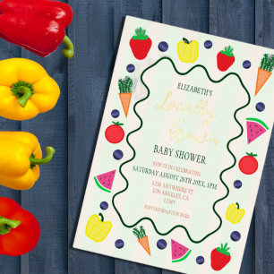 Invitation En Aluminium Baby Shower Marché de Producteurs Locaux