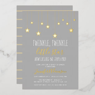 Invitation En Aluminium Baby shower moderne Twinkle Little Star
