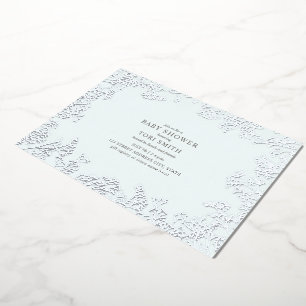 Invitation En Aluminium Baby shower pour bébé Breath Blue Boy