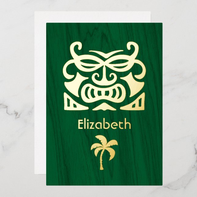Invitation En Aluminium Baby Shower Rustique Tropical pour une Mariée (Recto/Verso)