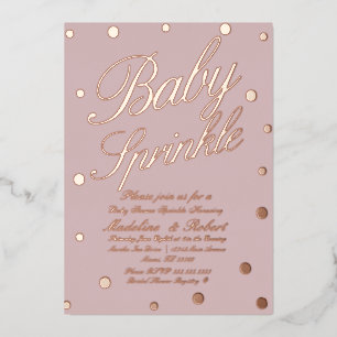 Invitation En Aluminium Baby shower sucré saupoudrer les points d'or press
