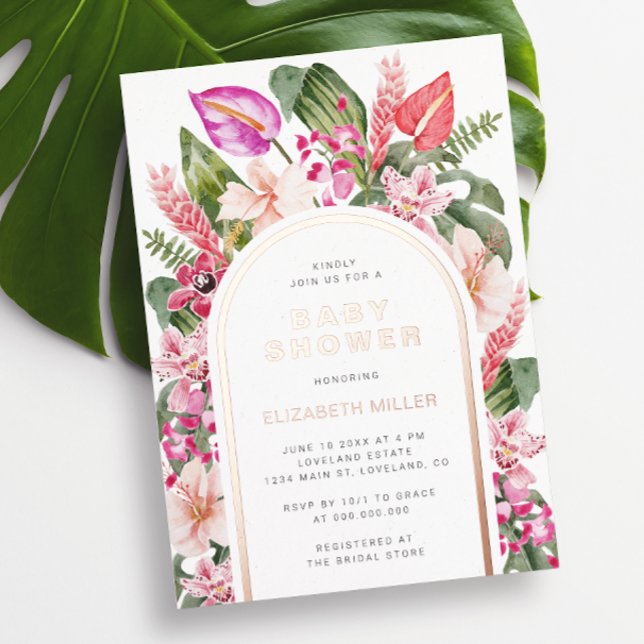 Invitation En Aluminium Baby shower tropical (Créateur téléchargé)