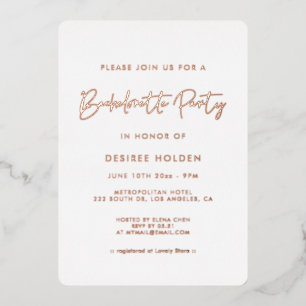 Invitation En Aluminium Bachelorette minimaliste moderne