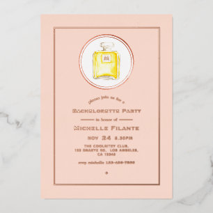 Invitation En Aluminium Bachelorette rose or et parfum rose pâle