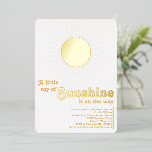 Invitation En Aluminium Baignée de soleil Or Blanc Baby Shower