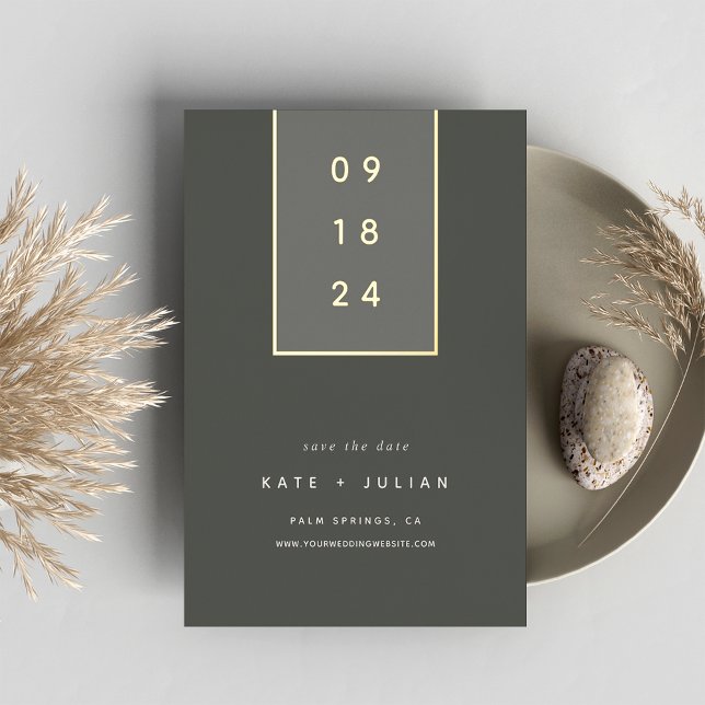 Invitation En Aluminium Baisse d'or | Moderne mini huile Enregistrer la ca (Créateur téléchargé)