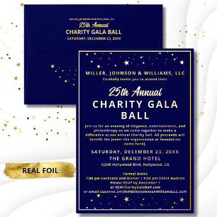 Invitation En Aluminium Bal bleu de gala de charité de l'entreprise élégan