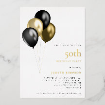 Balloons noirs or Classy 50e anniversaire Réel