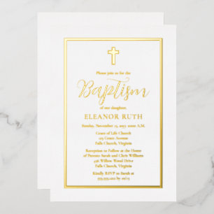 Invitation En Aluminium Baptême simple élégant minimaliste