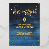 Bar Mitzvah Bleu brillant et Or