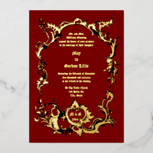 Invitation En Aluminium Baroque Rococo Rocaille Frontière du 18ème siècle