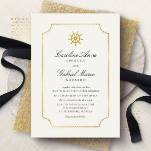 Invitation En Aluminium Bateau Mariage Volant de Navire