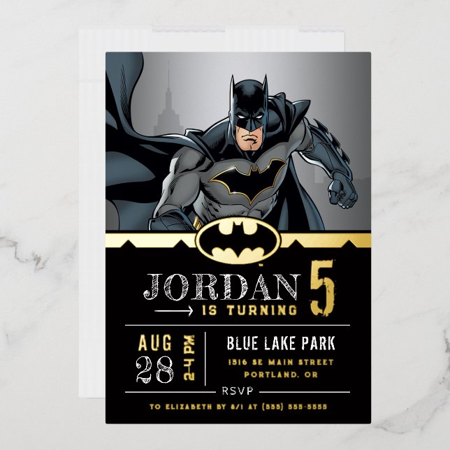 Invitation En Aluminium Batman | Chalkboard Joyeux anniversaire (Enveloppe)
