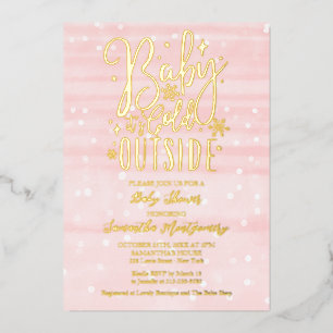 Invitation En Aluminium Bébé Il fait froid à l'extérieur Baby shower fille