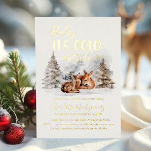 Invitation En Aluminium Bébé il fait froid à l'extérieur du Baby shower de