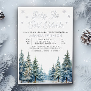 Invitation En Aluminium Bébé il fait froid à l'extérieur Fête prénatale de