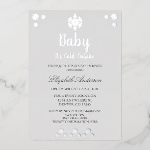 Invitation En Aluminium Bébé il fait froid dehors Baby Shower d'hiver