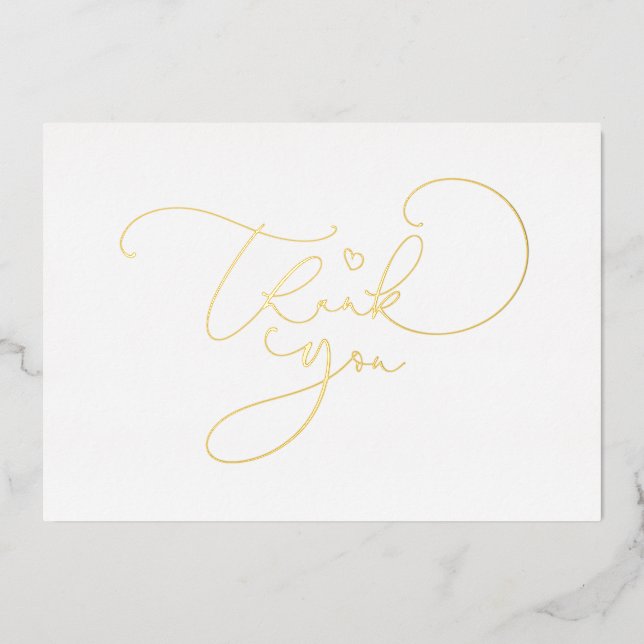 Invitation En Aluminium Belle écriture calligraphiée Merci (Recto)