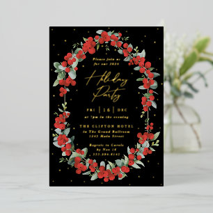 Invitation En Aluminium Berry Rouge Luxe + Fête Eucalyptus