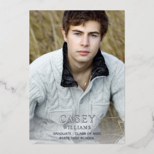 Invitation En Aluminium Big Mod Nom Photo Graduation Party Lumière vertica