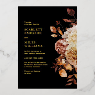 Invitation En Aluminium Black Elegant moderne Mariage d'huile or