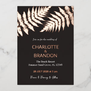 Invitation En Aluminium Black et Rose Gold Fermes en plein air Mariage Gol