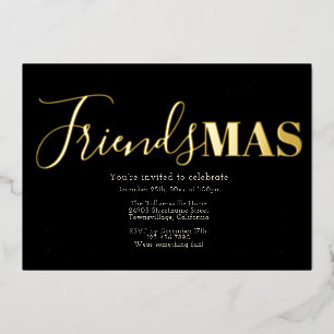 Invitation En Aluminium Black Gold Friendsmans Noël