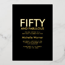 Black Minimal Fifty and Fabulous 50th Birthday