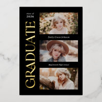 Black Trendy Serif Diplôme photo multiple