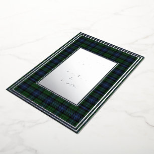 Invitation En Aluminium Black Watch Ancien Tartan original Argent