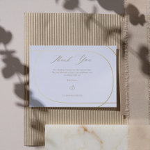 Blanc minimaliste Arc moderne or Mariage Gratitude