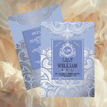 Bleu Elegant Artdeco Diamond Monogramme Mariage