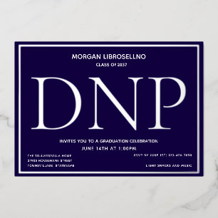 Invitation En Aluminium Bleu Silver DNP Graduation