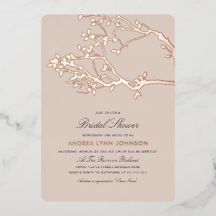 Invitation En Aluminium Blisser Branches Fête des mariées Rose Or