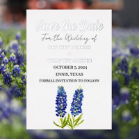 Blue Bluebonnets Floral Photo QR Code Mariage