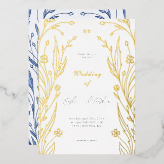 Invitation En Aluminium Blue Buttercup Wedding
