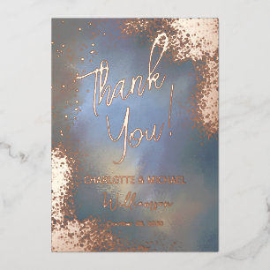 Invitation En Aluminium Blue Sparkle Photo Overlay Mariage Merci