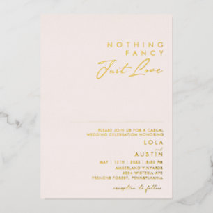 Invitation En Aluminium Blush Moderne Et Or Rien De Fancy Juste Amour Réel